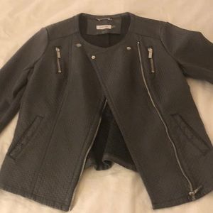Gray leather jacket